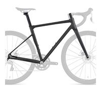 HZXQCVB 700C Road Bike Frameset 41cm 45cm 48cm 51cm 54cm Aluminum Alloy Disc Brake Frame With Carbon Fibre Fork Thru Axle F12x100mm R12x142mm Internal Routing BSA BB68mm(Svart,41cm)