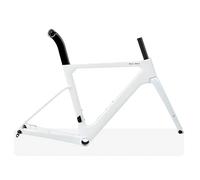 HZXQCVB 700C Road Bike Frameset 44cm/47cm/50cm/53cm/56cm Carbon Fiber Disc Brake Bike Frame F12x100/R12x142mm Thru Axle Frame Internal Routing For 700 X 28C(White,44cm)