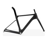 HZXQCVB 700C Road Bike Frameset 44cm/47cm/50cm/53cm/56cm Carbon Fiber Disc Brake Bike Frame F12x100/R12x142mm Thru Axle Frame Internal Routing For 700 X 28C(Svart,50cm)