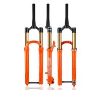 HZXQCVB Bike Air Fork 27.5 29 Inch Mountain Bike Suspension Front Fork Travel 140mm Tapered Tube Rebound Adjustable BOOST Thru Axle 15x110mm(Orange,29'')