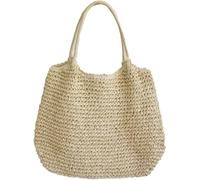 Hzxsny Lightweight Straw Bag for Women, Straw Beach Bag Tote Bag, Large Woven Tote Straw Bags, Summer Beach Rattan Handbag, Beige, One Size, Tote