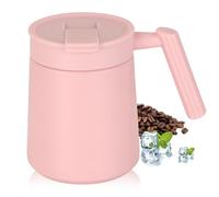 HZXYchen 500ml Thermal Mug with Handle, Stainless Steel Insulated Travel Cup, Leak-Proof Coffee Flask for Office, Car & Camping, Keeps Drinks Hot/Cold All Day (Pink)