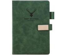 HZXYchen A5 Notebook, Notepad, Leather Notebooks 360Pages /180 Sheets for Writing, 80gsm College-Ruled Paper, Waterproof Cover, for Women Men Work Office School Writing Study,14.8 x 21.3cm (Green)
