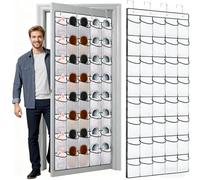 HZXYchen Large 40-Pocket Over The Door Shoe Organizer | Hanging Mesh Storage for Shoes, Accessories | Space Saving Door Rack for Wardrobe, Hallway, Dorm (Fits Most UK Doors) (White)