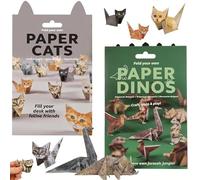 HZXYchen Origami Paper, 3D Cats & Dinosaurs Origami Kit, 100 Sheets