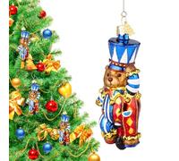 Hzyc Brown Bear Christmas Tree Ornaments,Hand-Blown Glass Ornaments for Tree,Brown Bear Performance Collection Hanging Ornament,Christmas Decorations for Animal Lovers Holiday Party Home Gift