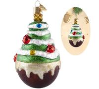 Hzyc Cake Christmas Ornament, Hand-Blown Glass Christmas Tree Decoration