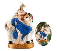 Hzyc Christmas Ornaments for Tree,Handmade Glass Blown Ornaments, Christmas Decoration Collection of Fairy Tale Hanging Ornament Home Table Ornament Holiday Party Gifts(Zeus and Europa)