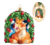 HZYC Fox Love Christmas Tree Ornaments,Hand-Blown Glass Ornaments,Fox Soulmate Collection Hanging Glass Baubles,Wedding Ornament for Valentine's Day Anniversary Animal Lovers Party Gifts