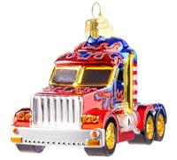 Hzyc Muscle Pickup Truck Christmas Tree Ornaments,Hand-Blown Glass Ornaments,Pickup Truck Watcher Collection Figurines Hanging Ornament,Christmas Decorations for Car Lovers Holiday Party Home Gift