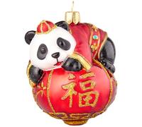 Hzyc Panda Christmas Ornament, Hand-Blown Glass Christmas Tree Decoration