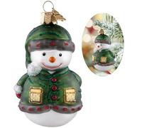 Hzyc Snowman Christmas Ornament,Hand-Blown Glass Christmas Tree Decoration
