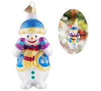 HZYC Snowman Christmas Ornaments,Glass Blown Ornaments for Christmas Tree,Snowman Collection Figurine Hanging Ornaments,Christmas Decorations for Xmas Tree Holiday Party Daily Gifts(Naughty Snowman)