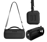 Hzycwgone Case for Bose SoundLink Max Portable Speaker,Silicone Cover Accessories Travel Protective Skin Bag w/Strap for Bose Soundlink Max(Black Case)