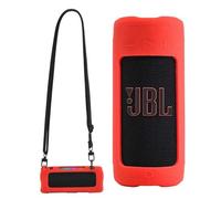 Hzycwgone Case for JBL Grip - Compact Bluetooth Speaker,Silicone Cover for JBL Grip Travel Protective Skin Bag w/Shoulder Strap,Carabiner,Accessories(Red Case)