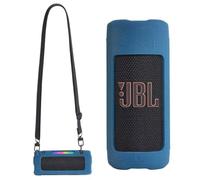 Hzycwgone Case for JBL Grip - Compact Bluetooth Speaker,Silicone Cover for JBL Grip Travel Protective Skin Bag w/Shoulder Strap,Carabiner,Accessories(Blue Case)