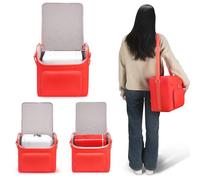 Hzycwgone Mini Fridge Travel Case, 4L/6 Cans Portable Cover Storage Bag for Frigidaire EFMIS129 Compact Refrigerators,for AstroAI Mini Fridge,for Cooluli Mini Fridge,for Skincare Fridge(Orange)