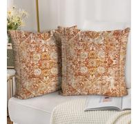 HZYKDWD Boho Cushion Covers 45x45 cm Set of 2,Boho Vintage Carpet Pattern Antique Ethnic Decor Double Sided Pattern Throw Pillow Covers Soft Pillow Case Living Sofa Room Bed Square Pillow Cover