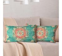 HZYKDWD Boho Throw Pillow Covers 30x50 cm Set of 2,Boho Vintage Carpet Pattern Antique Ethnic Decor Double Sided Pattern Cushion Cover Soft Pillow Case Living Sofa Room Bed Square Pillow Cover