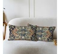 HZYKDWD Boho Throw Pillow Covers 30x50 cm Set of 2,Boho Vintage Carpet Pattern Antique Ethnic Decor Double Sided Pattern Cushion Cover Soft Pillow Case Living Sofa Room Bed Square Pillow Cover