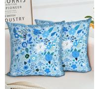 HZYKDWD Floral Pillow Covers 55x55 cm Set of 2,Blue Farmhouse Floral Pillow Covers Decor Double Sided Pattern Cushion Cover Soft Pillow Case Living Sofa Room Bed Porch Patio Square Pillow Cover
