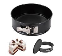 HZYUEKUN Round Cake Tin, 16 cm Springform Round Non-Stick Baking Pans, Latch and Loose Base Removable Bottom, Bake Ware for Baking Home and Kitchen Cheese Basque Cake (6 Inch)