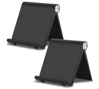 HZZADZXW Cell Phone Foldable Stand for Desk, Portable Cell Phone Holder, Adjustable Tablet Dock, Office Desk Accessories for iPhone 17 16 15 14 13 Pro Max Air, Galaxy S25, S24, Black&Black