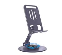 HZZADZXW Metal Cell Phone Stand for Desk, Multi-Angel Adjustable 360° Rotation Desktop Phone Holder and Foldable Mobile Phone Stand, Compatible with iPhone 17 16 Pro Max and All Smartphones, Purple