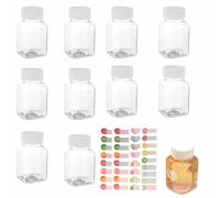 HZZXCH 10Pcs Shot Bottles with Lids Juice Bottles Reusable Shot Bottles with Lids for Storing Juices Leak-Proof Drink Bottles Square Water Bottle Sample Bottles for Storing Juices Water (100ml)