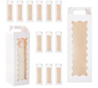 Hzzycaxli 20Pcs Tumbler Gift Box with Handle for 18oz 20oz 30oz Sublimation Glass,Cup boxes for packaging 16oz, Water bottle gift boxes,Tumbler Packaging Boxes with window for gifts(White)