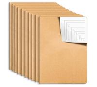 hzzycer A5 Notebook, 10 Pack Kraft Paper Notebook, 60 Pages/30 Sheets, 80gsm, Rainbow Colorful Lined Notepad for Adult, Students, Gift, Office, Back to School Supplies