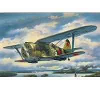 I-153 Chaika, WWII Soviet Biplane Fighter 1:72 Plastic Model Kit ICM