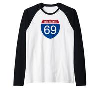 I-69 Interstate Road Trip Travel Souvenir - Interstate 69 Raglan Baseball Tee
