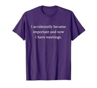 I Accidentally Became Important - Funny Office T-Shirt, Men, Purple, 3X-Large
