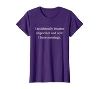 I Accidentally Became Important - Funny Office T-Shirt, Women, Purple, 3X-Large