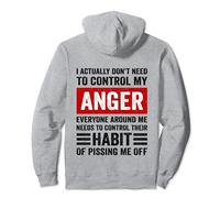 I Actually Don't Need To Control My Anger Funny Sarcastic Pullover Hoodie