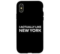 "I Actually Like New York." Funny American State Case for iPhone X/XS