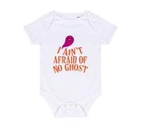 I Ain't Afraid of No Ghost Halloween Statement Baby Grow Vest, 0-3 Months, White