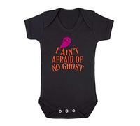 I Ain't Afraid of No Ghost Halloween Statement Baby Grow Vest, 3-6 Months, Black