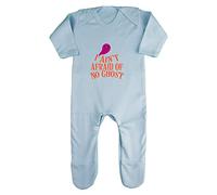 I Ain't Afraid of No Ghost Halloween Statement Baby Romper Jumpsuit with feet, 3-6 Months, Pastel Blue