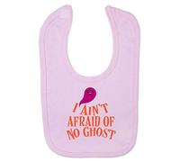 I Ain't Afraid of No Ghost Halloween Statement Cotton Baby bib - Pastel Pink