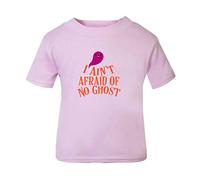 I Ain't Afraid of No Ghost Halloween Statement Short Sleeve Cotton Toddler t Shirt, 3-4 Years, Pastel Pink