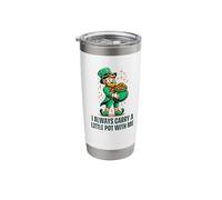 I Always Carry A Little Pot with Me St Patricks Leprechaun Stainless Steel Insulated Tumbler