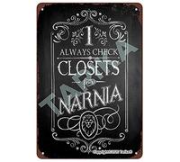 I Always Check Closets For Narnia 20X30 CM Iron Retro Look Decoration Crafts Sign for Home Kitchen Bathroom Farm Garden Garage Inspirational Quotes Wall Decor