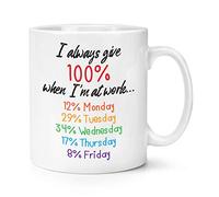 I Always Give 100% at Work 10oz Mug Cup