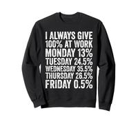 I Always Give 100% at Work Funny Work Quotes Humor Sarcastic Sweatshirt