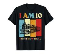 I Am 10 This is How I Roll Train 10th Bday Ten Year Old Boys T-Shirt