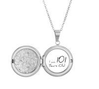I am 101 years old Age Elderly Locket Necklace Hold Picture Jewelry Birthday Gift