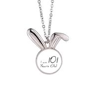 I am 101 years old Age Elderly Rabbit Necklace Pendant Bunny Animal Jewelry Gift