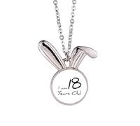 i am 18 old age young Rabbit Necklace Pendant Bunny Animal Jewelry Gift